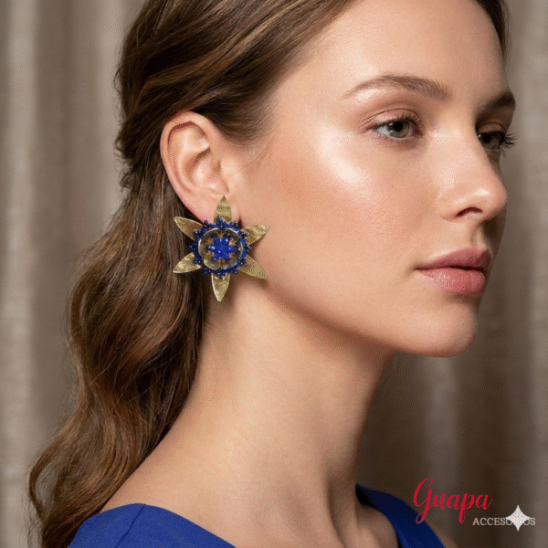 Aretes Flor Bronce Tejidos