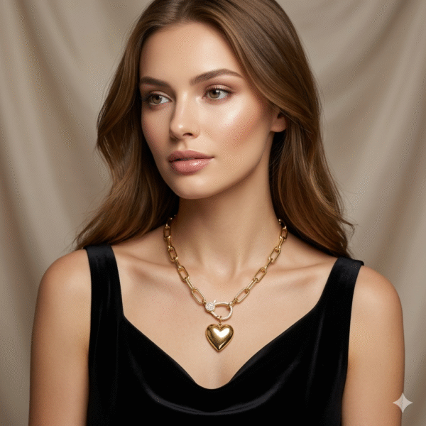 Collar Goldfilled Eslabones & Relicario Corazón