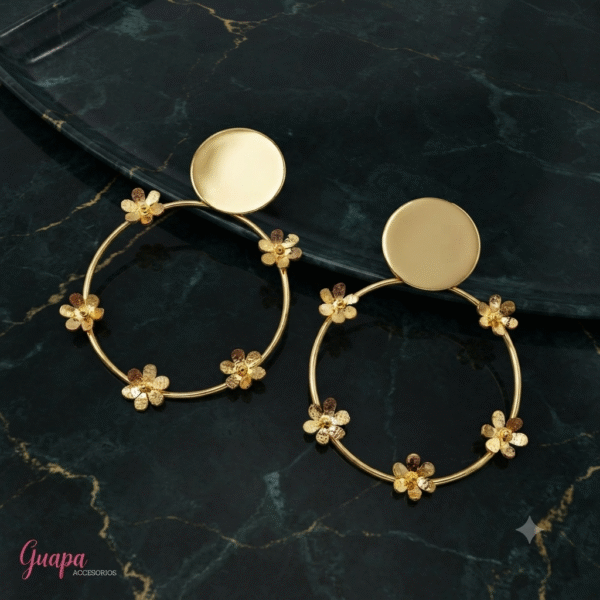 Aretes Bronce con baño de Oro
