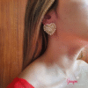 Aretes Corazón Bronce Tejidos