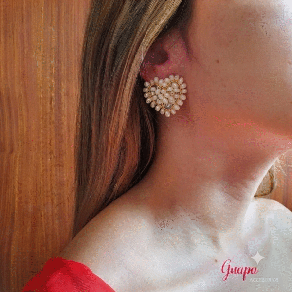 Aretes Corazón Bronce Tejidos