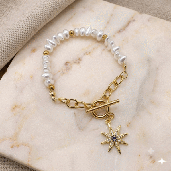 Manilla Acero Estrella & Perlas