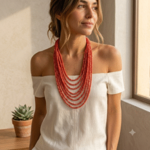 Collar Fantasía Largo Multilayer & Cristales