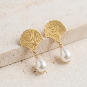 Aretes Acero Concha & Perla