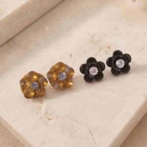 Aretes Acero Flor