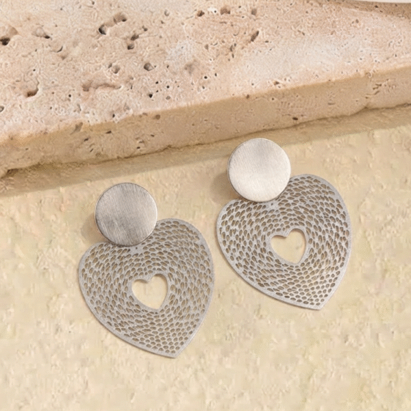 1790683660195 Aretes Acero Corazón