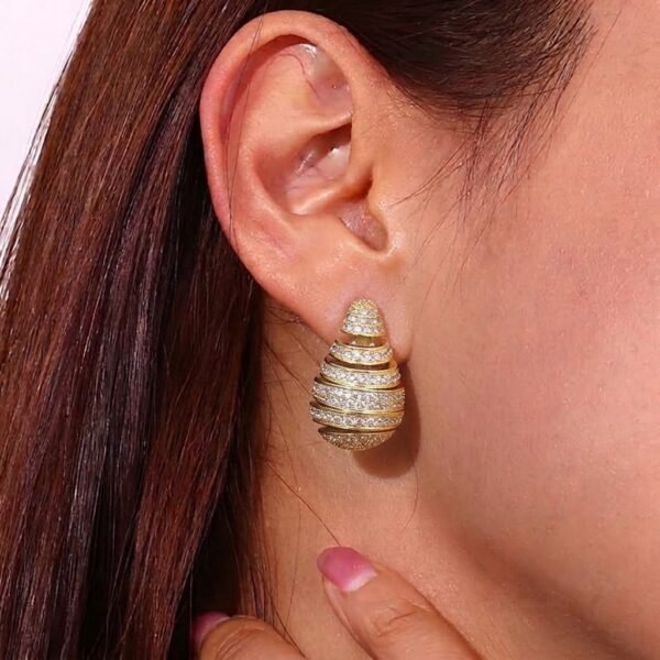 Aretes Acero Gota Espiral