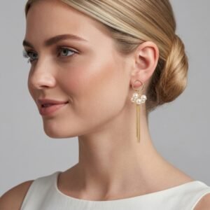 Aretes Acero Perlas