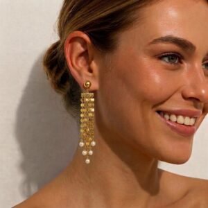 Aretes Acero Perlas