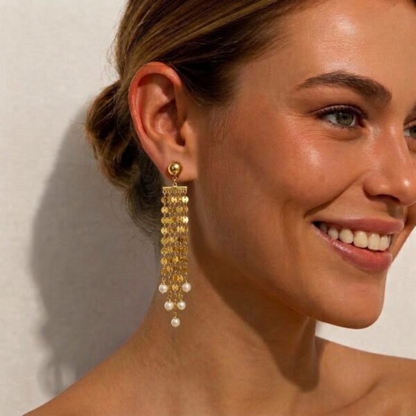 Aretes Acero Perlas