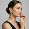 Aretes Acero Hojas