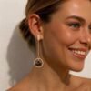 Aretes Acero Oro Rosa Cisne