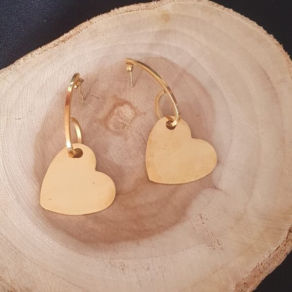 Aretes Acero Corazón