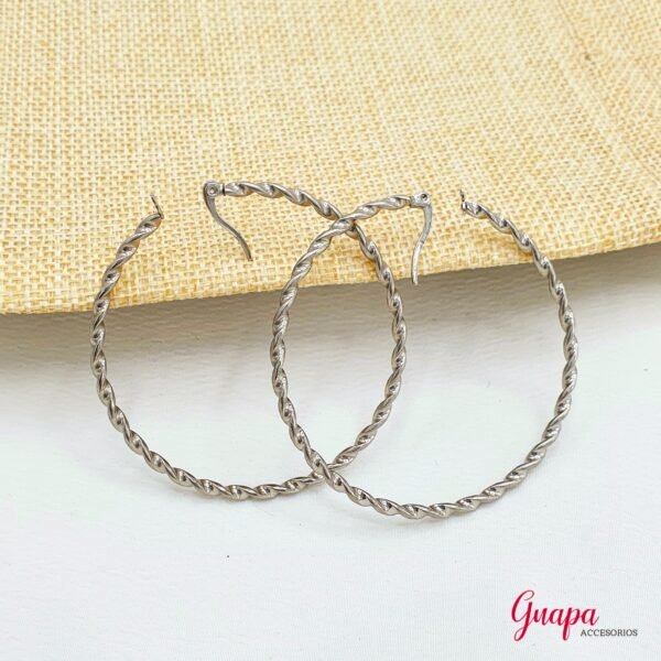 Argollas Acero Twist