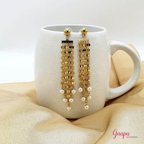 Aretes Acero Perlas