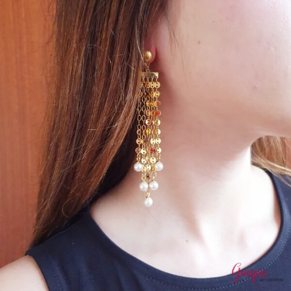 Aretes Acero Perlas
