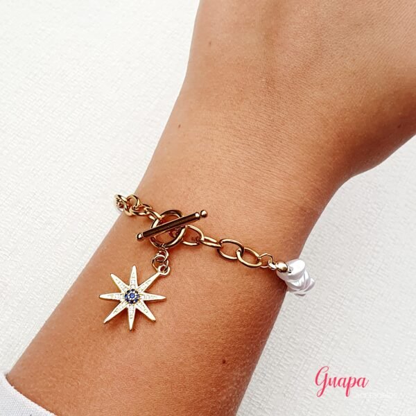 Manilla Acero Estrella & Perlas