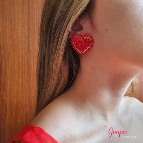 Aretes Corazón Bronce Tejidos