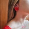 Aretes Corazón Bronce Tejidos