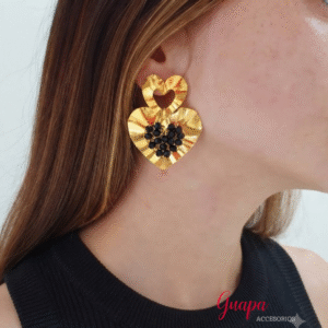 Aretes Bronce Tejidos Corazón