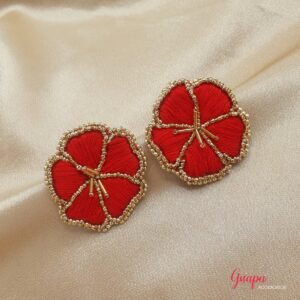 Aretes Bordados Flor
