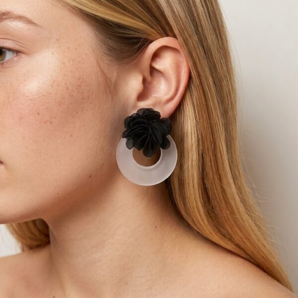 Aretes Acrílicos con Flor