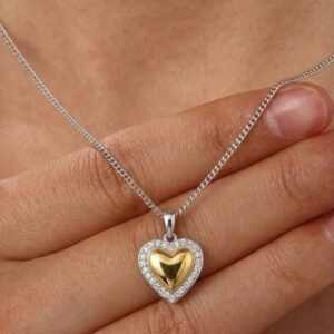 Cadena Acero Corazón Gold & Silver