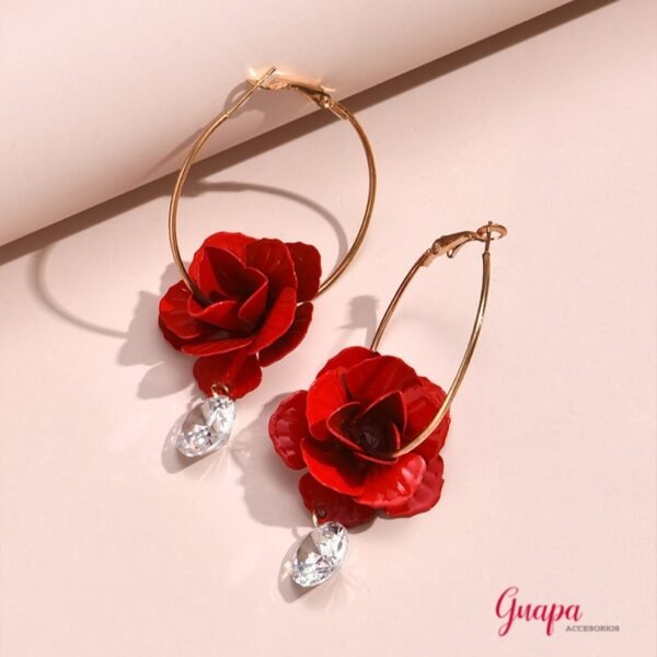 Argollas Acero Flor